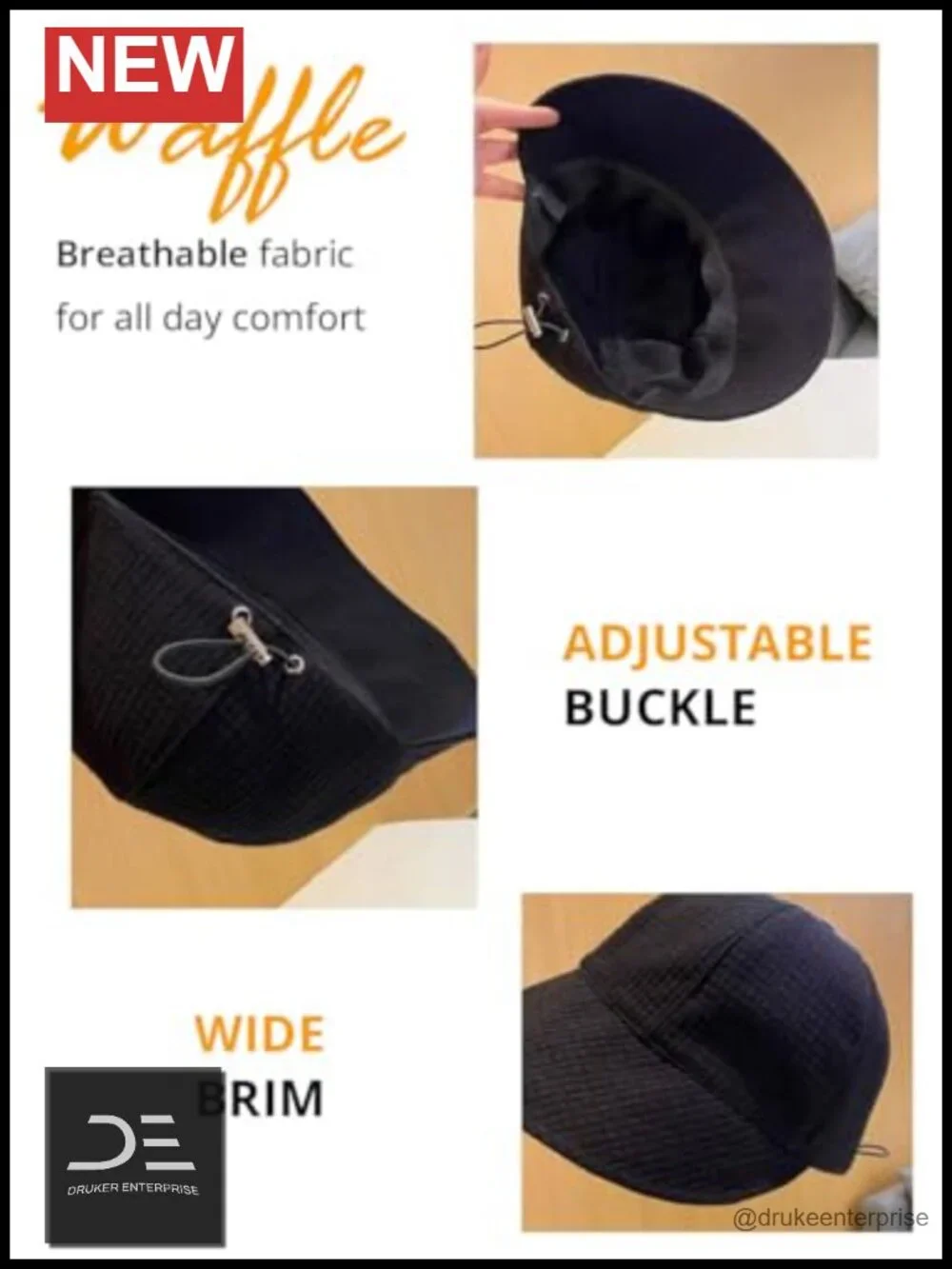 Wide Brim Sun Hat UPF 50+ Ponytail Foldable Packable Baseball Cap Hiking Beach